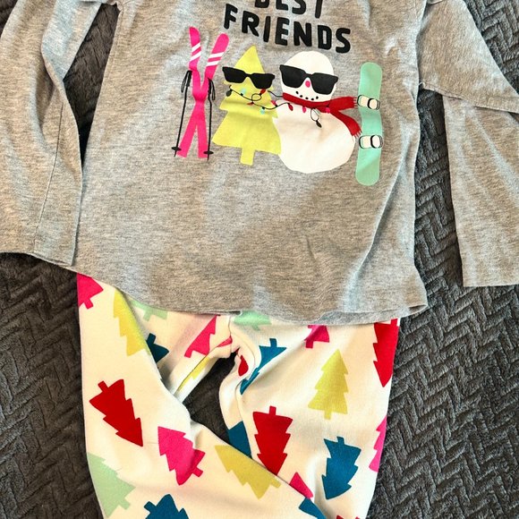 "Best Friends" Winter Rainbow Fleece-Lined Legging Outfit - Picture 2 of 4